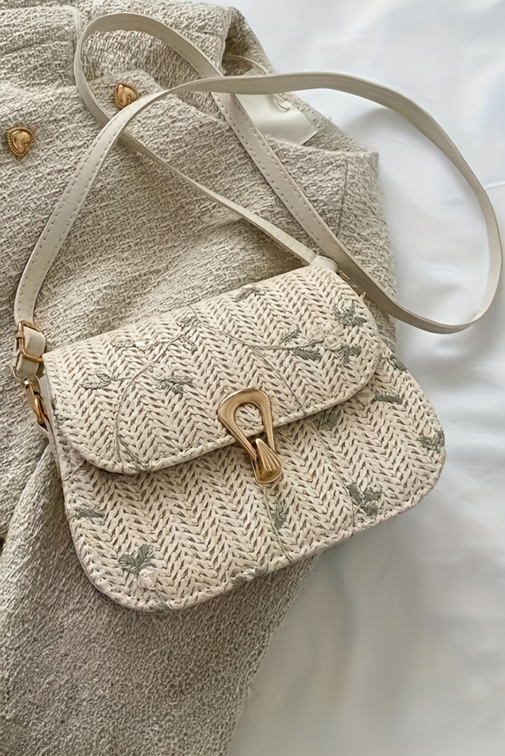 Jet Stream Delicate Weave Detail One Shoulder Bag - loveforevers