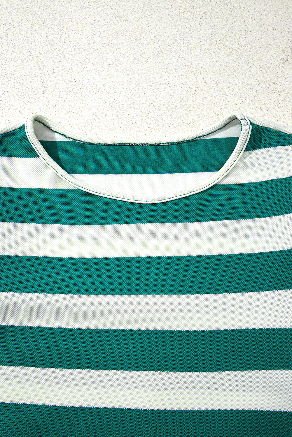 Green Stripe Flutter Sleeve Round Neck Shift Dress - loveforevers