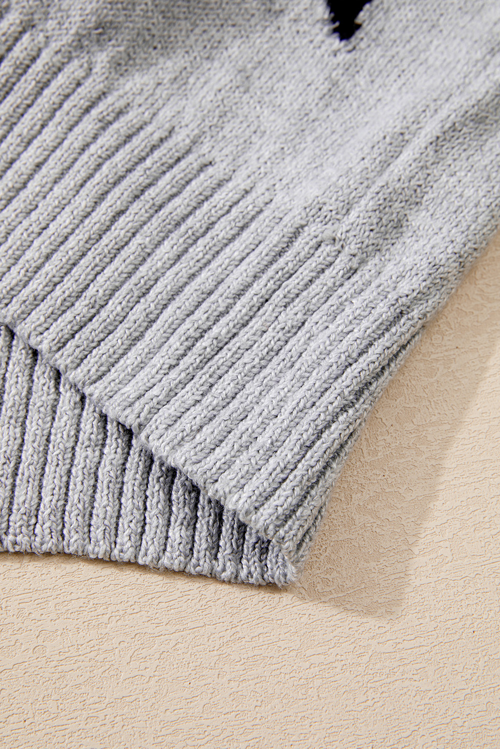 Khaki Star Pattern Drop Shoulder Sweater - loveforevers