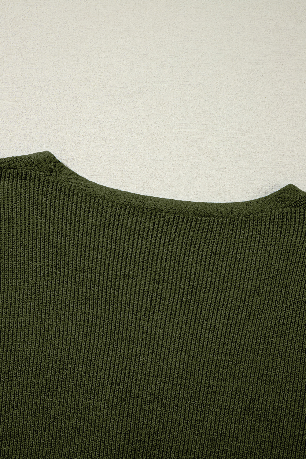 Moss Green Lightweight Ribbed Knit Button Front V Neck Cardigan - loveforevers