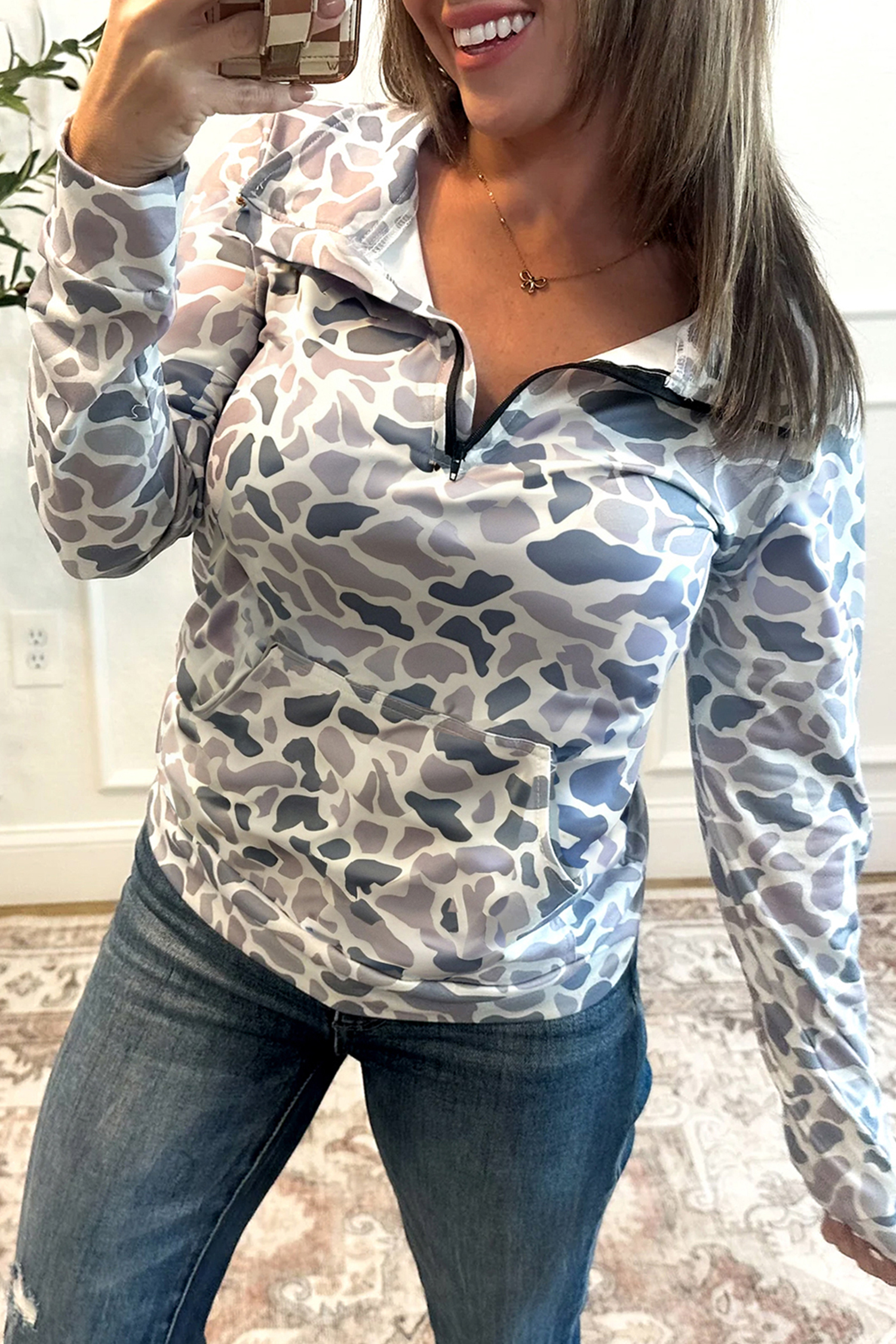 Beige Camo Print Wide Leg Casual Pants - loveforevers