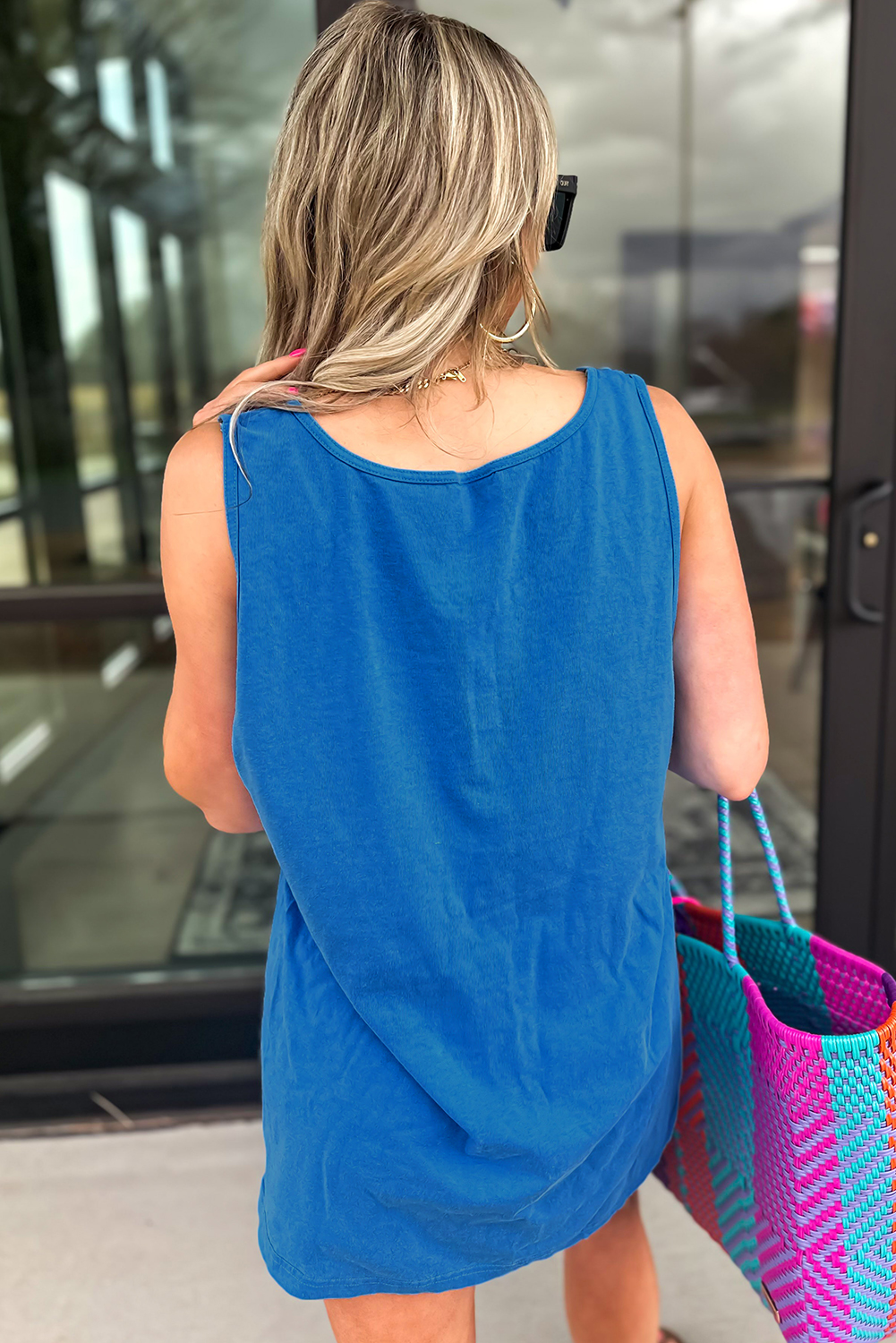 Blue Sun Graphic Casual Tank Top - loveforevers