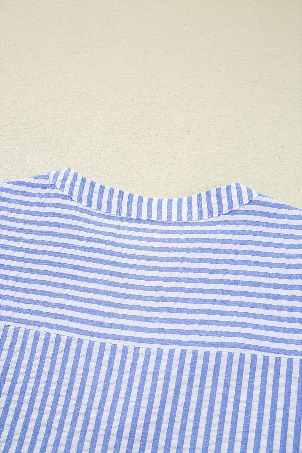 Sky Blue Stripe Bracelet Sleeve Tiered Shift Dress with Pockets - loveforevers