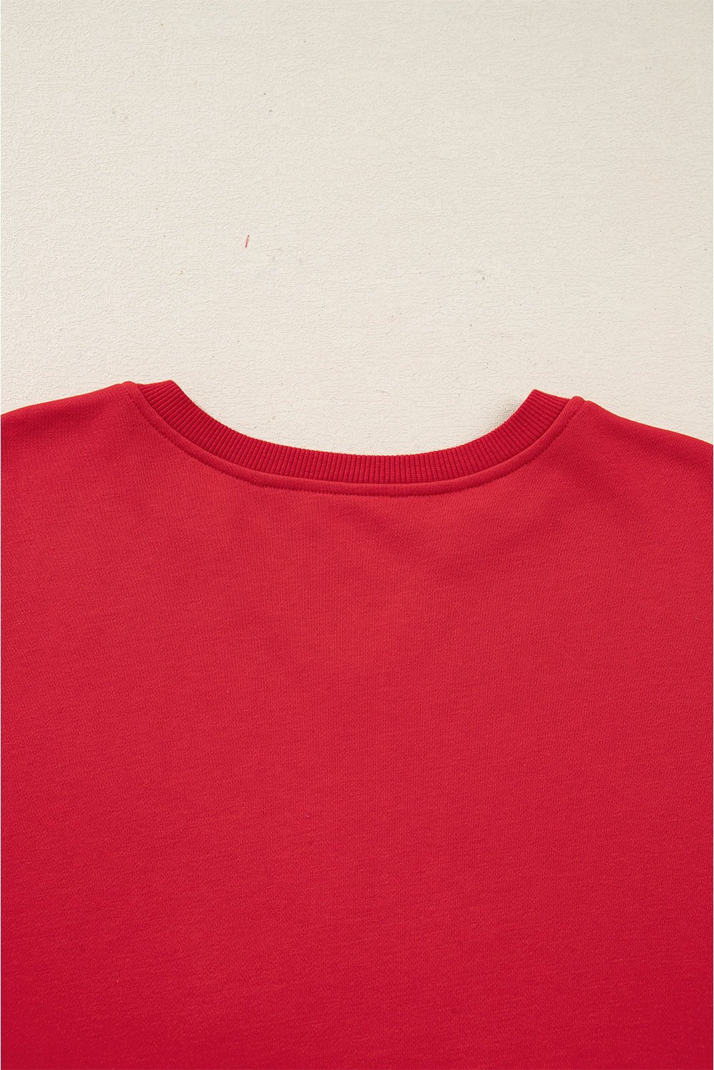 Fiery Red Plaid Frayed Double Christmas Tree Patched Drop Shoulder Sweatshirt - loveforevers