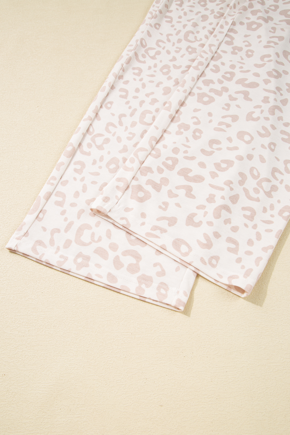 Beige Cheetah V Neck Tee and Pants Lounge Set - loveforevers