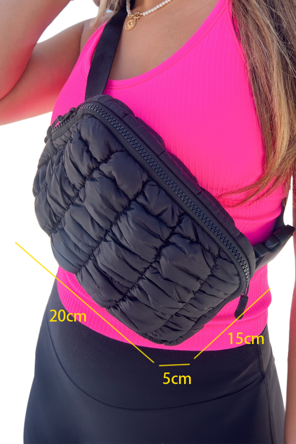 White Quilted Puffer Belt Bag Fanny Pack - loveforevers