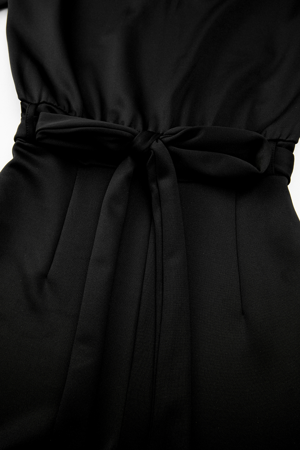 Black Dolman Sleeve Belted Straight Leg Jumpsuit - loveforevers