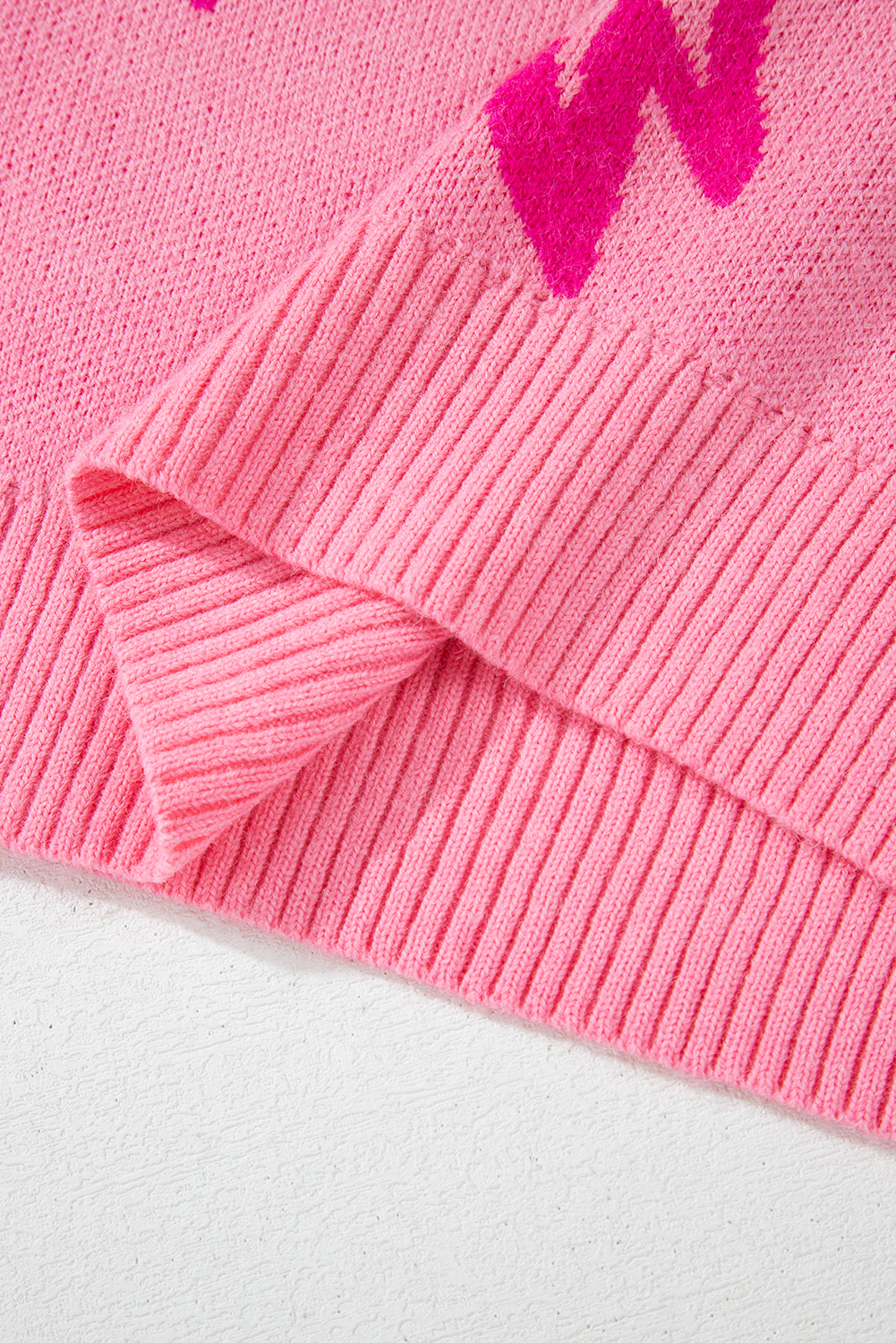 Golden Fleece Bow Pattern Drop Shoulder Loose Sweater - loveforevers