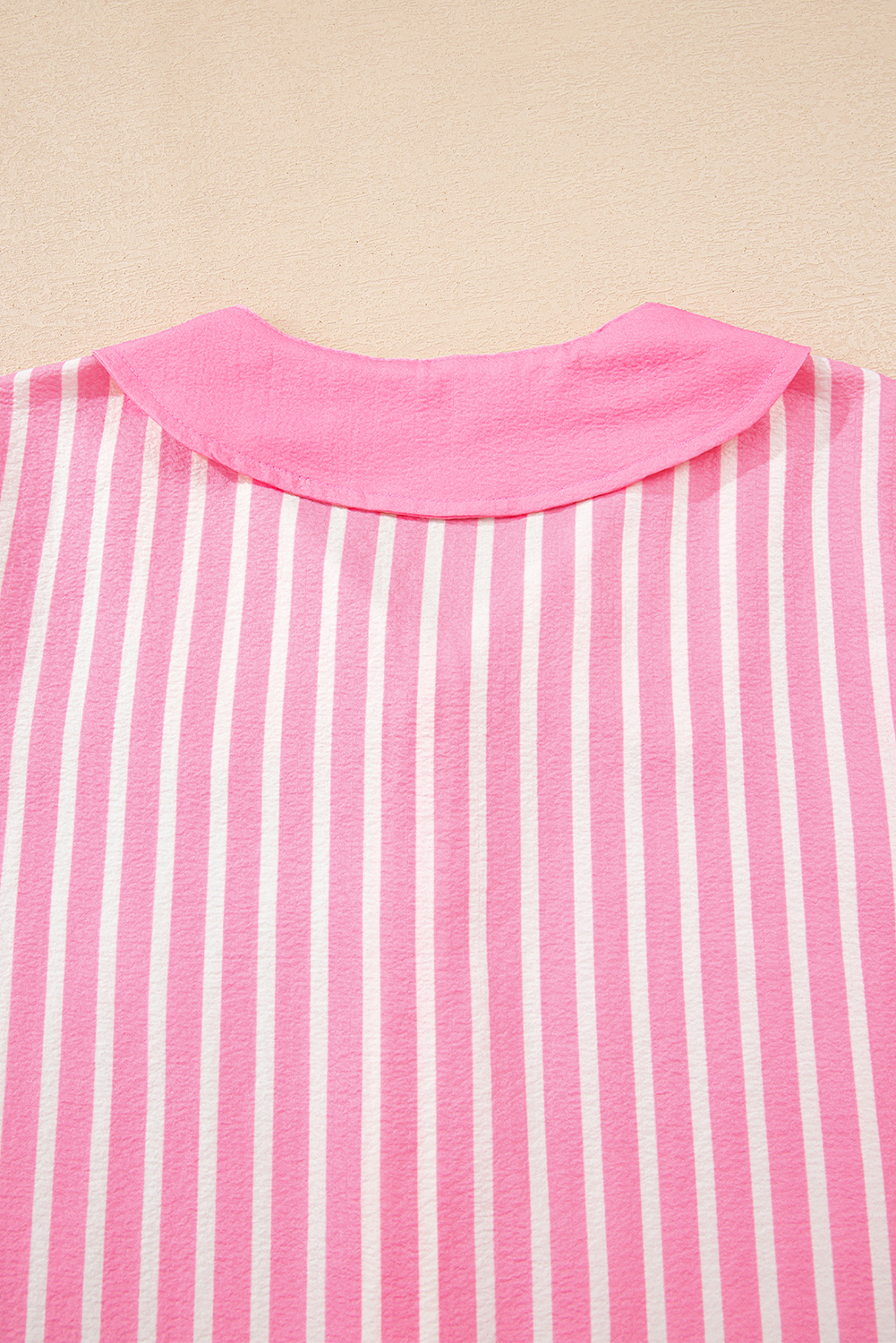 Pink Stripe Buttoned Front Long Sleeve Top and Pants 2 Piece Sleepwear - loveforevers