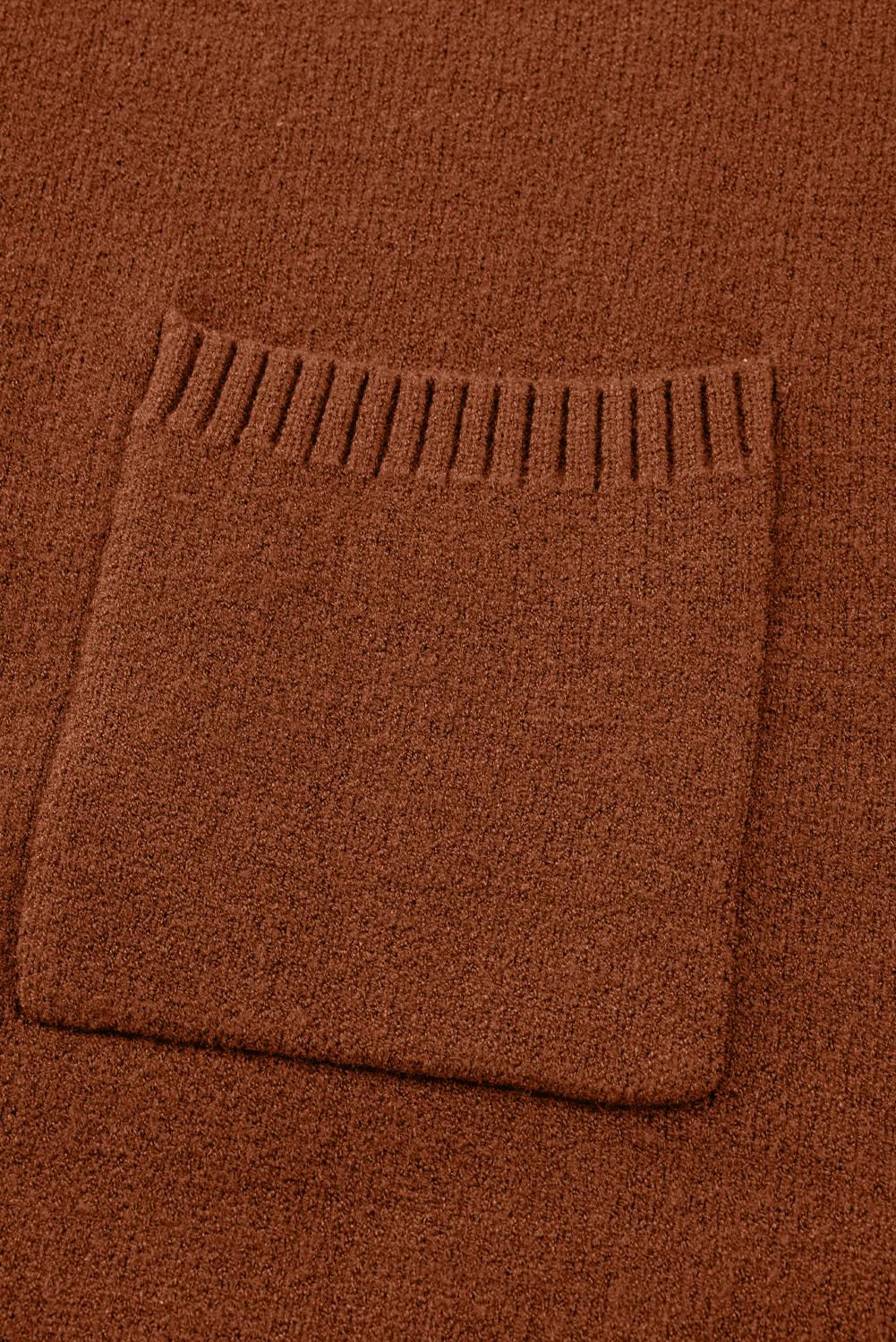 Fiery Red Ribbed High Neck Front Pockets Center Seam Shift Sweater Dress - loveforevers