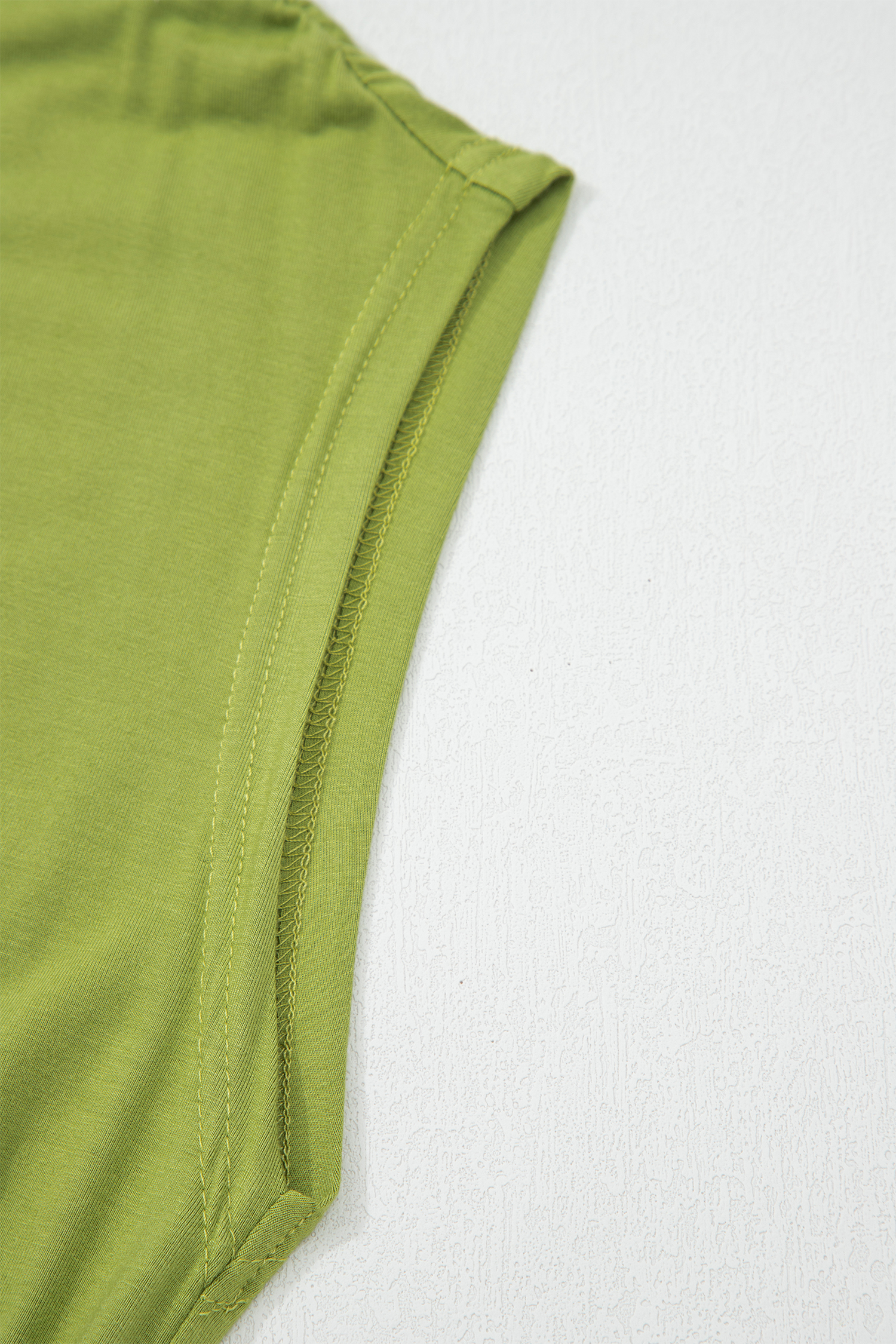 Fern Green Solid V Neck Cap Sleeve Tunic Elastic Waist Versatile Maxi Dress - loveforevers