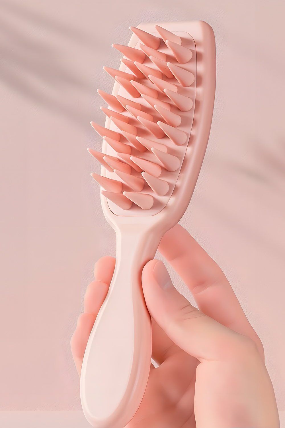 Light Pink Silicone Scalp Massage Hair Brush - loveforevers