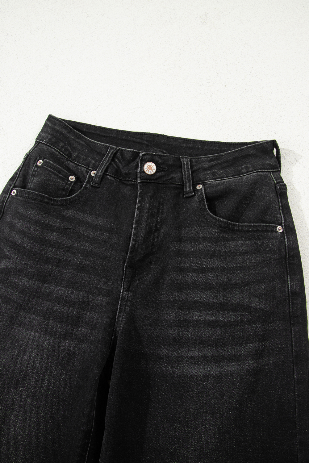 Gray Raw Hem Straight Leg Loose High Waist Jeans - loveforevers