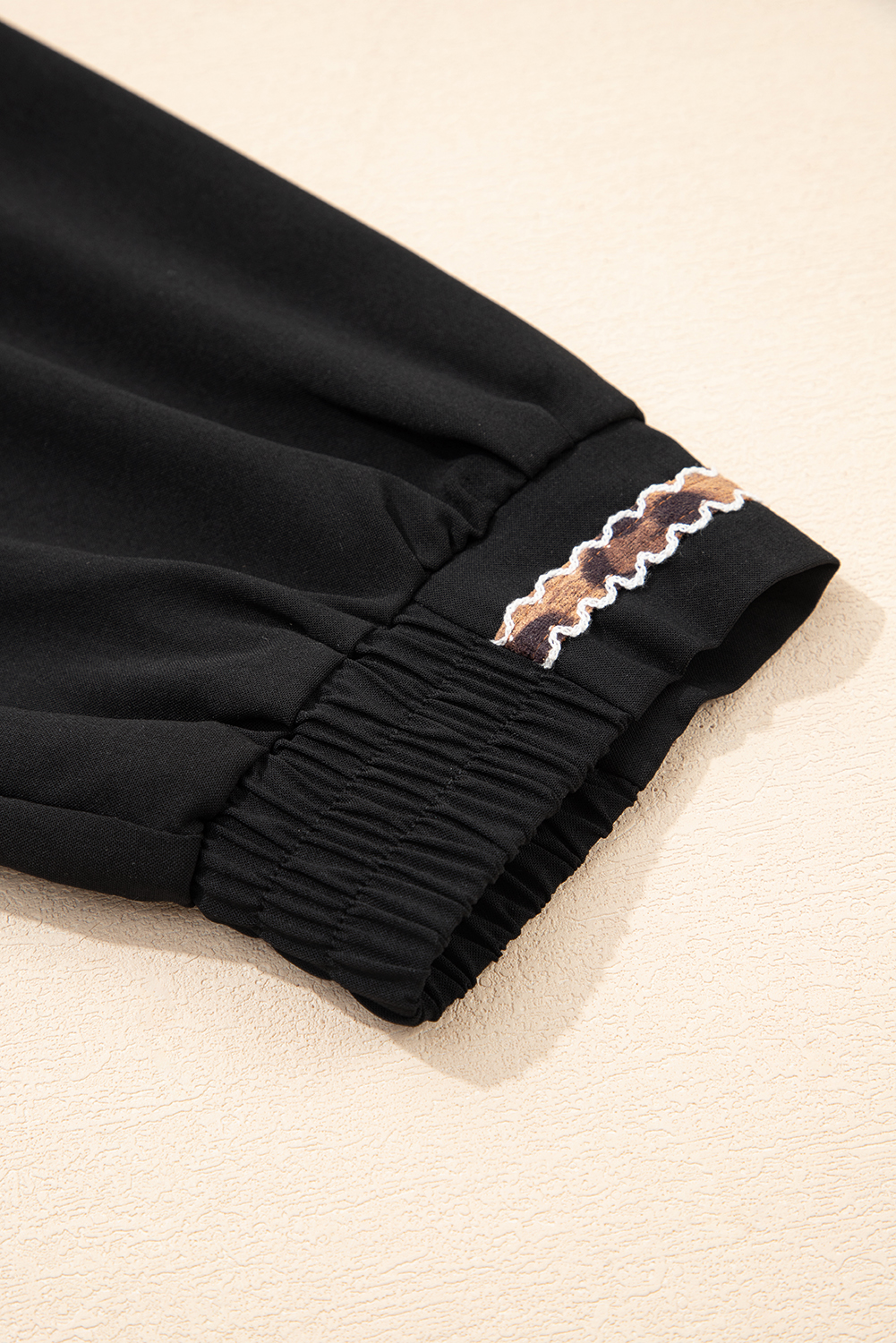 Black Contrast Trim V Neck Bracelet Sleeve Shift Mini Dress - loveforevers