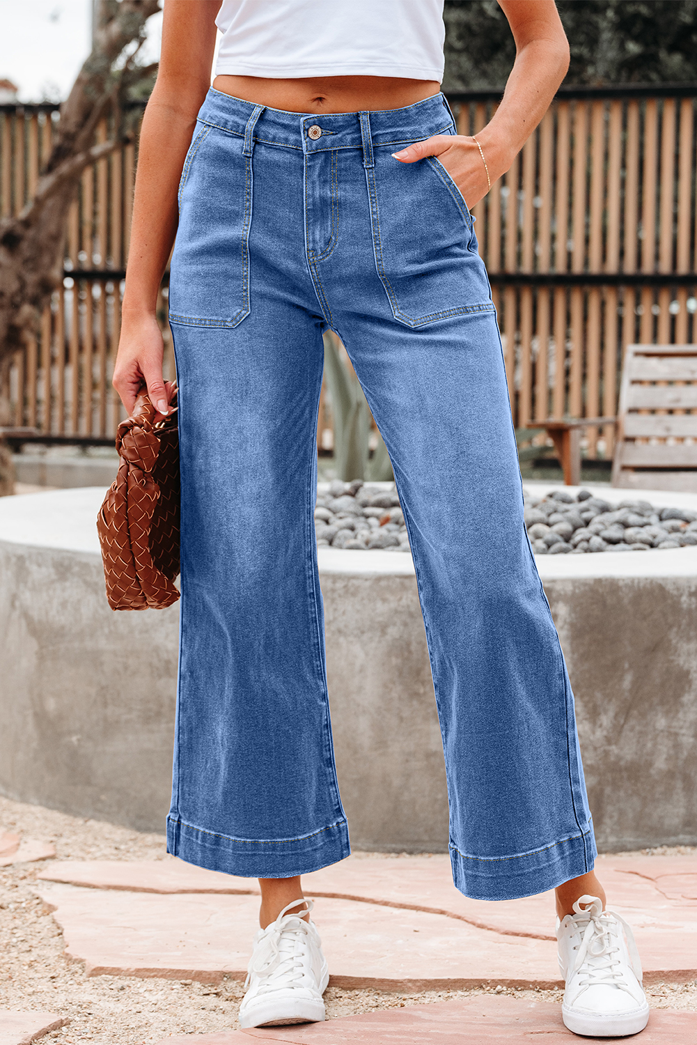 Breen Cropped High Rise Wide Leg Jeans - loveforevers