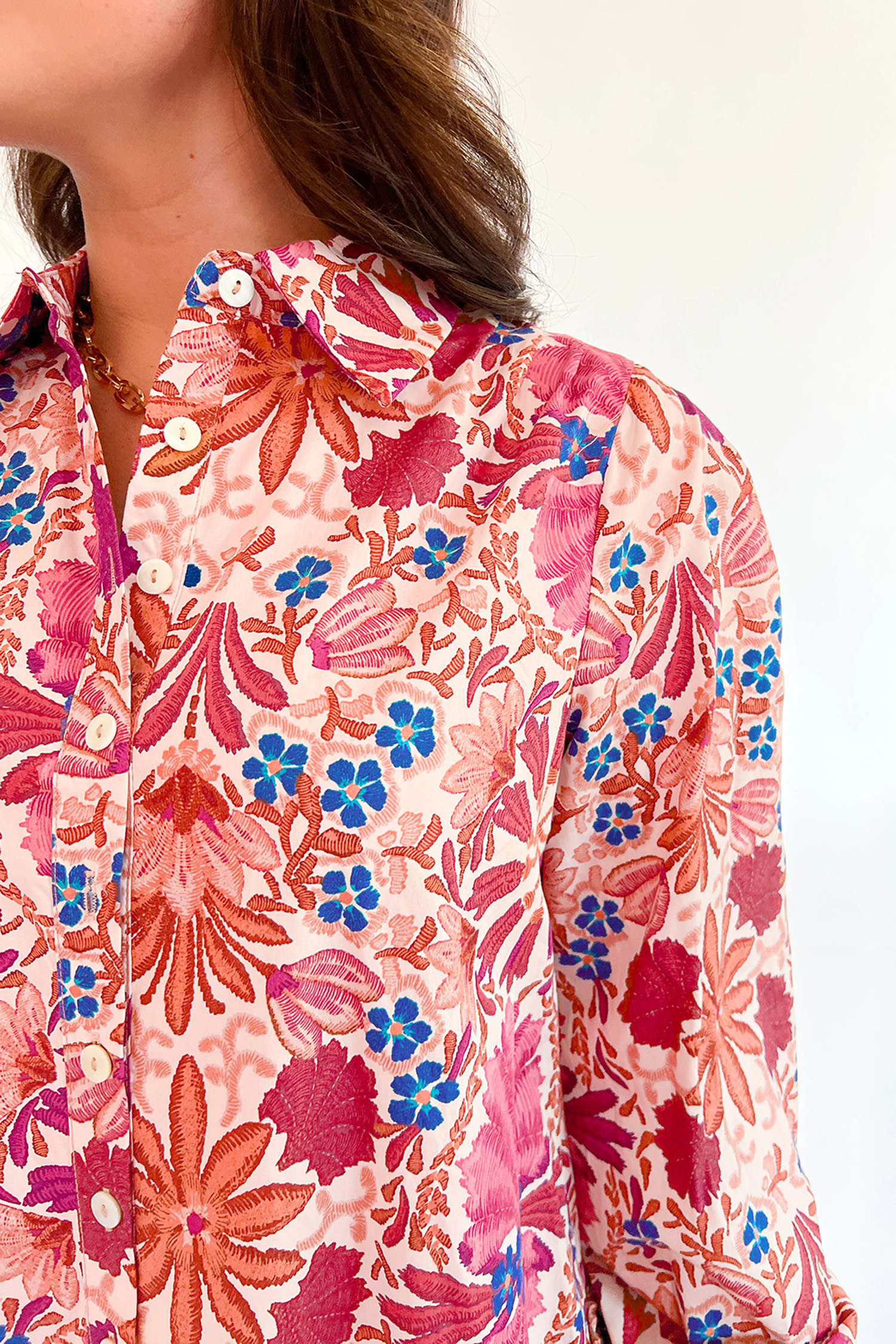 Red Fall Flower Print Long Sleeve Mini Dress - loveforevers
