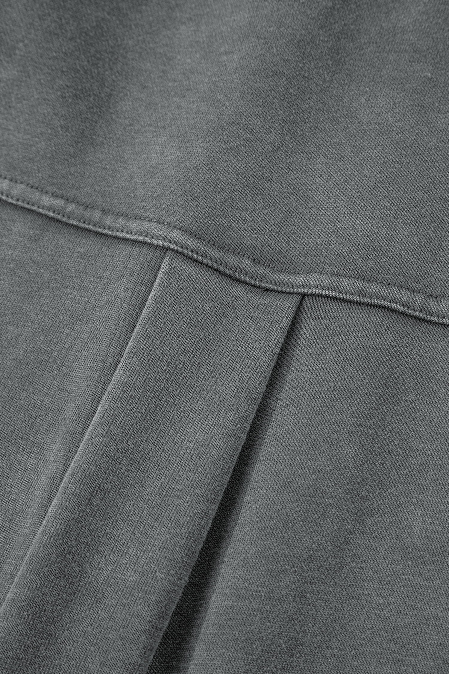 Medium Grey Mineral Wash Chest Pockets Drop Shoulder Shacket with Side Slit - loveforevers