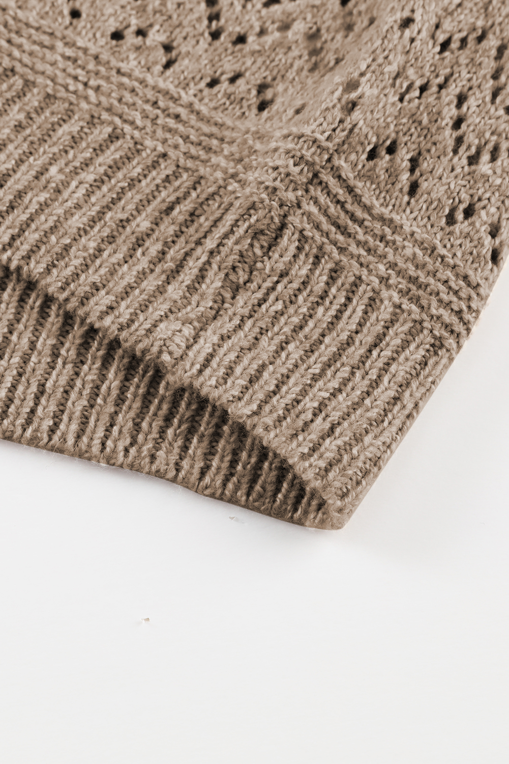 Sky Blue Eyelet Pattern Detail V Neck Drop Shoulder Sweater - loveforevers