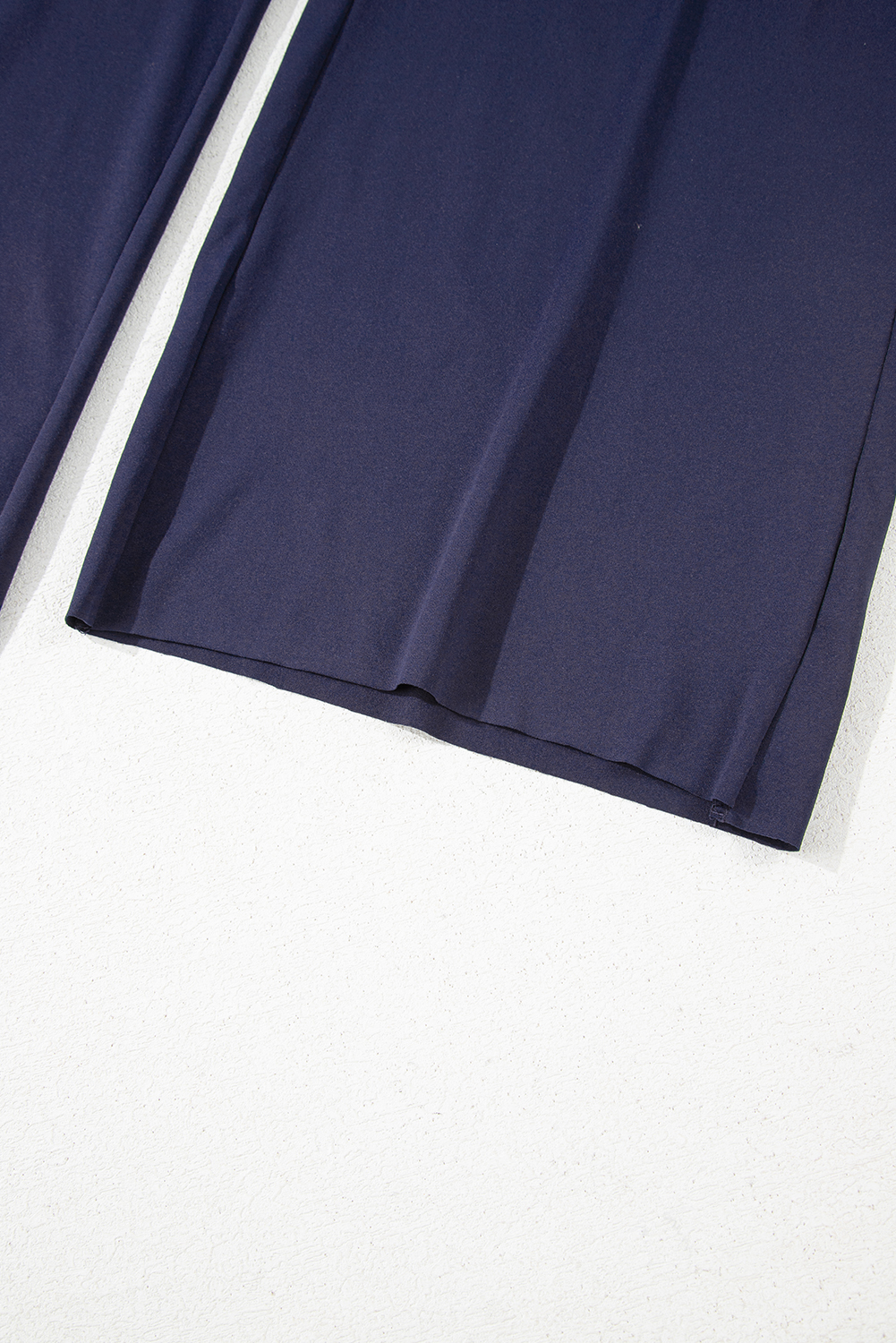 Navy Blue Raw Hem Loose Tee and Wide Leg Pants Set - loveforevers