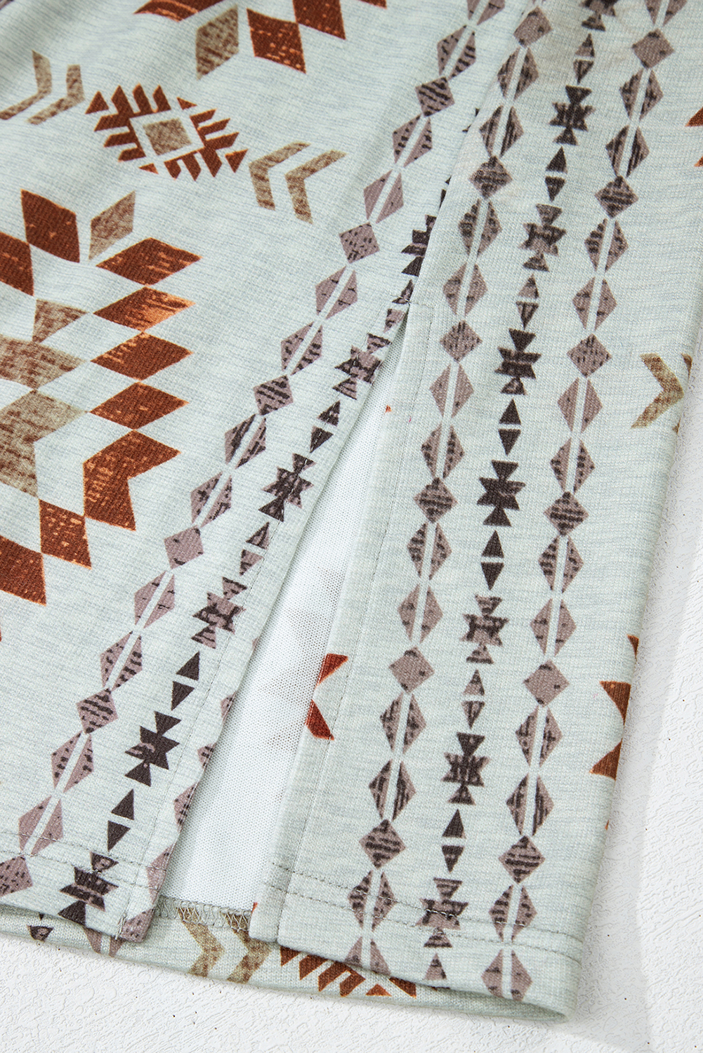 Brown Western Aztec Printed Open Front Long Cardigan - loveforevers