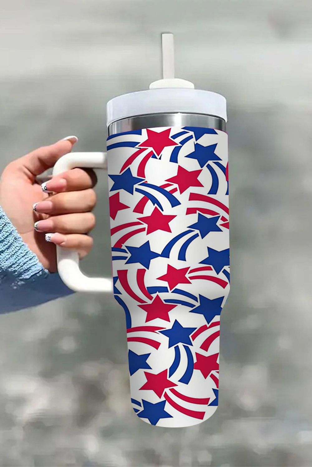 White American Stars Print Large Tumbler 40oz - loveforevers
