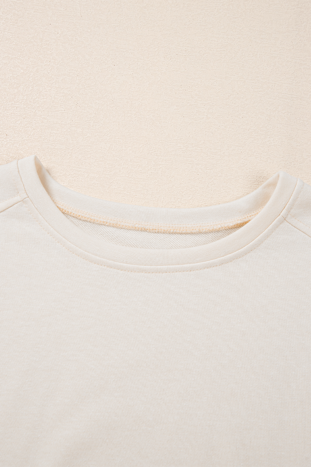 White Pearled Puff Sleeve Round Neck Loose Top - loveforevers