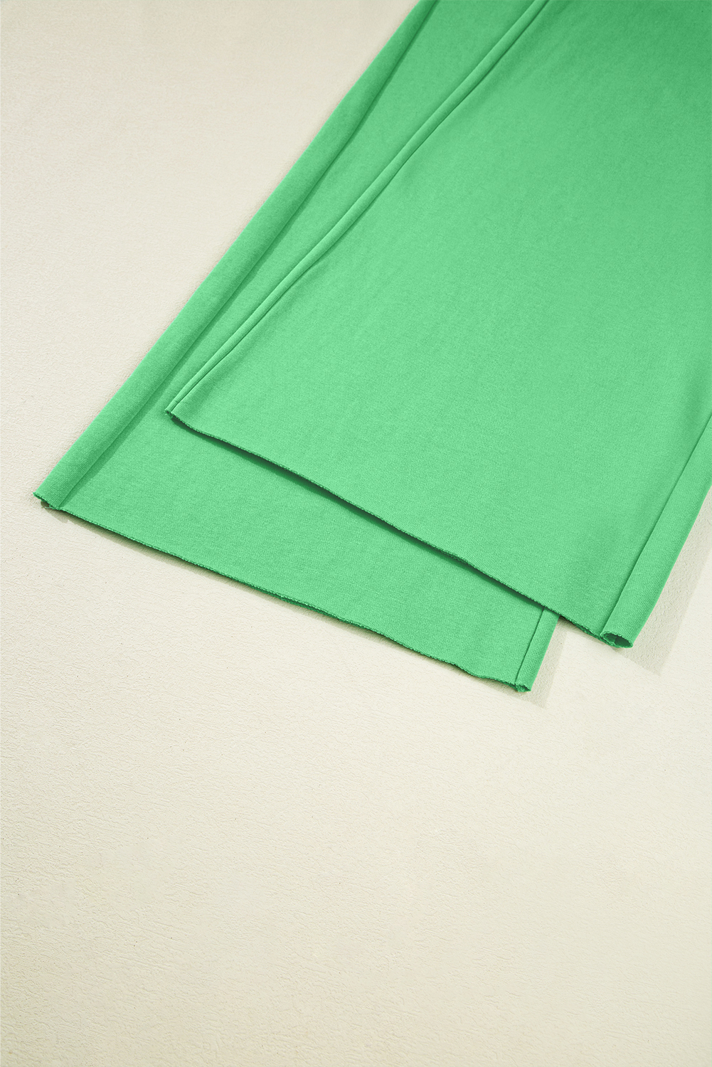 Bright Green Drop Shoulder Puff Sleeve Crop Pullover Drawstring Wide Leg Pants Set - loveforevers