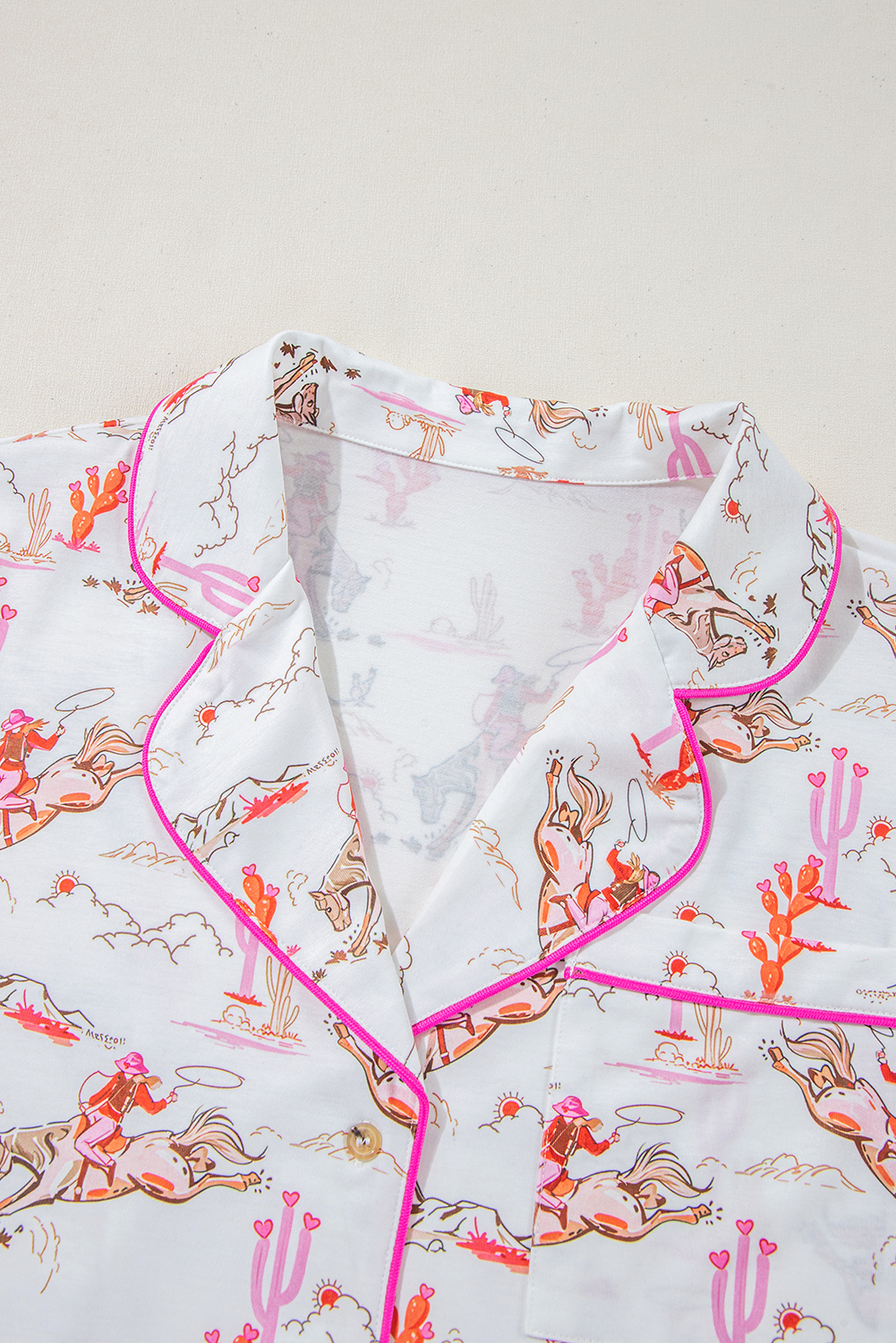 White Cowgirl Country Print Pajamas Set - loveforevers