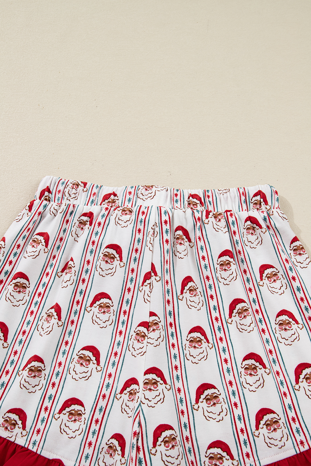 White Santa & Stripes Ruffle PJ Set - loveforevers