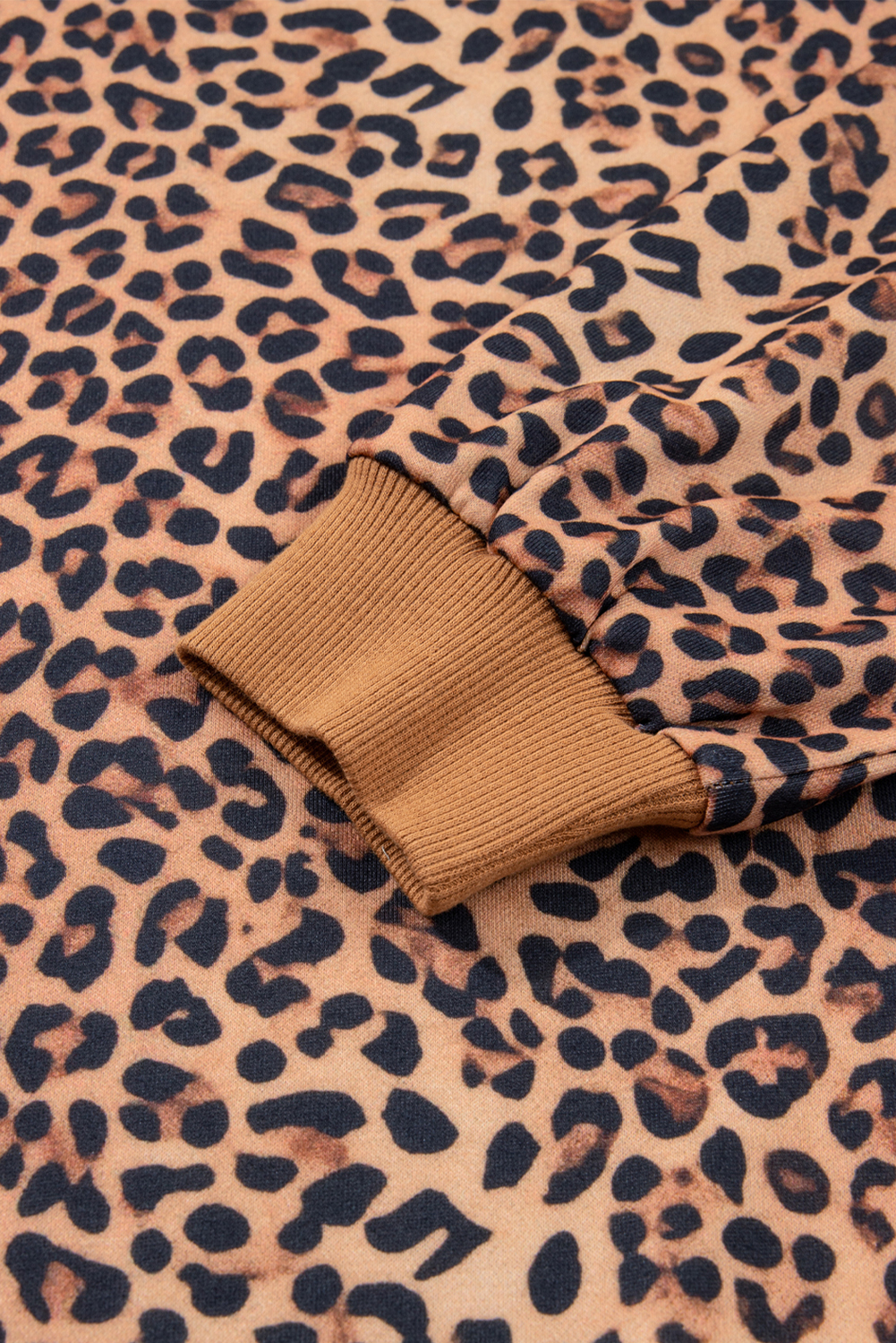 Khaki Leopard Pullover and Pants 2pcs Outfit with Bow Embroidery - loveforevers