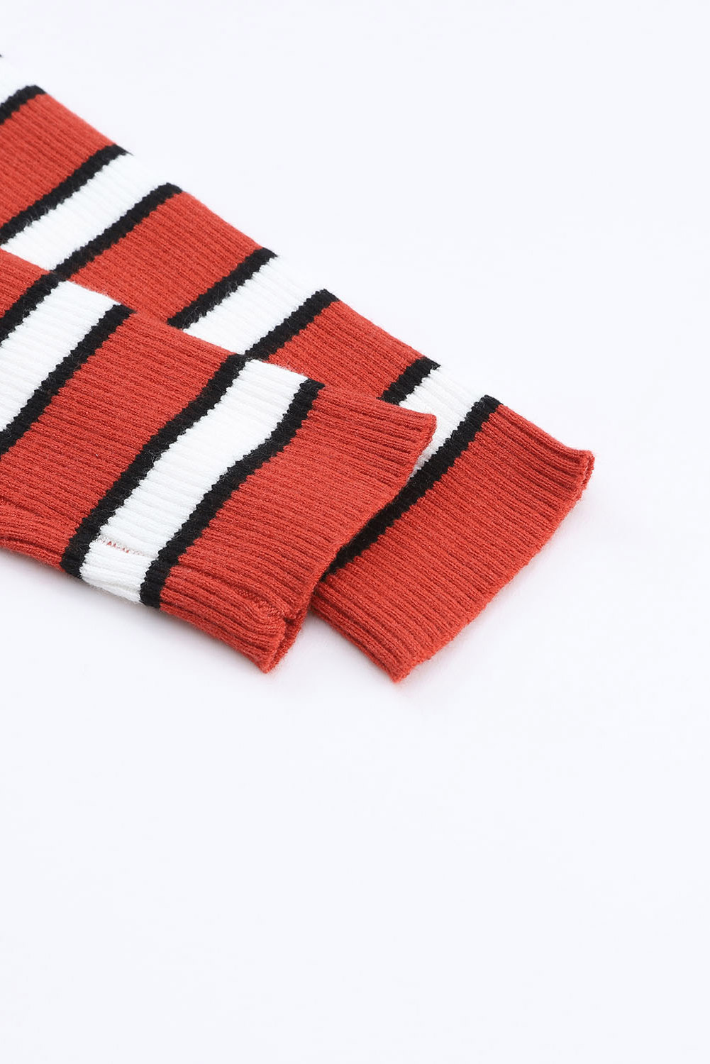 Striped Print Ribbed Knit Slim Fit Top - loveforevers