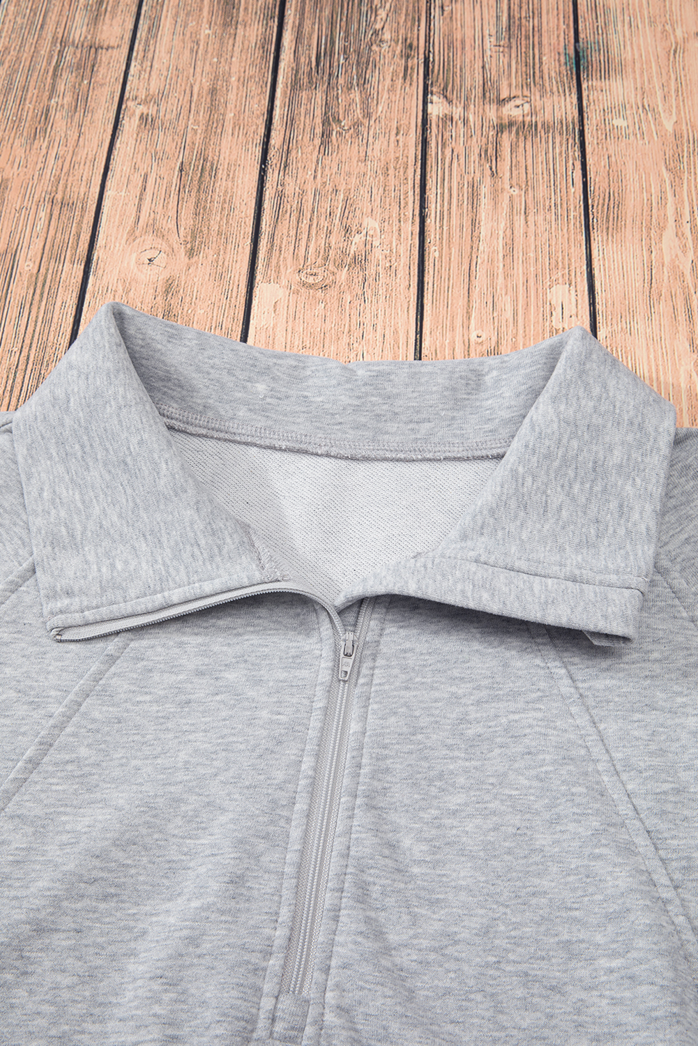 Aruba Blue Quarter Zip Stand Neck Kangaroo Pocket Sweatshirt - loveforevers