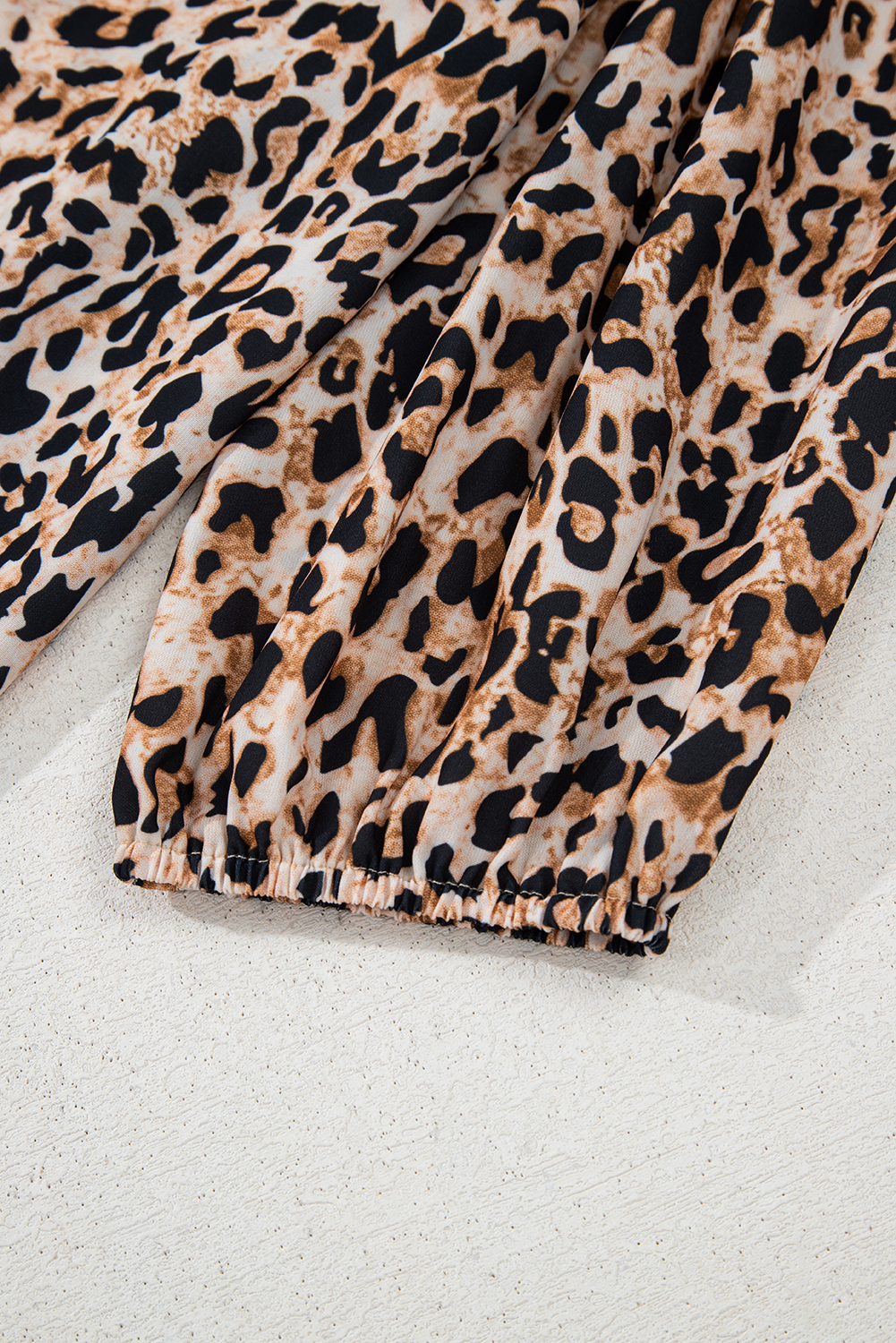 Apricot Leopard V Neck Half Sleeve Blouse - loveforevers