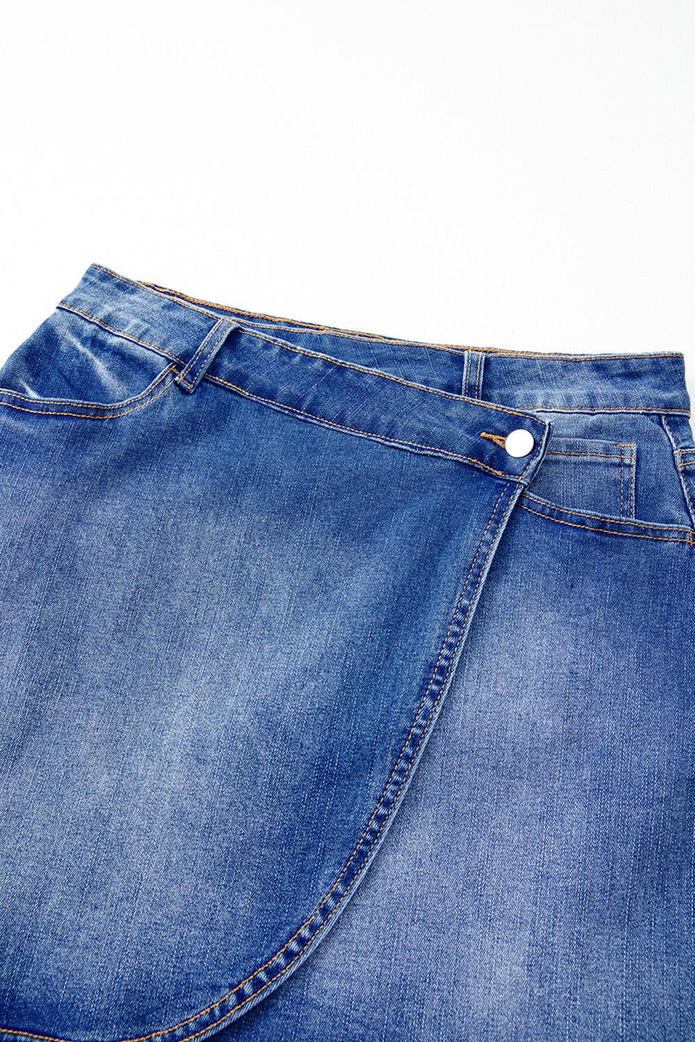 Ashleigh Blue Wrapped Crossed Waist Denim Mini Skirt - loveforevers