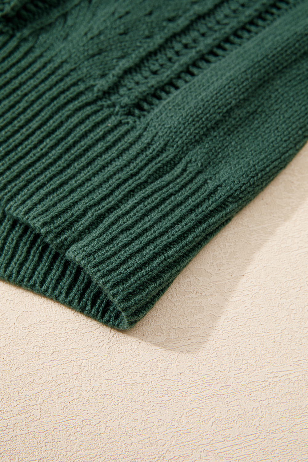 Dark Khaki Open Knit Drop Shoulder Sweater Cardigan - loveforevers