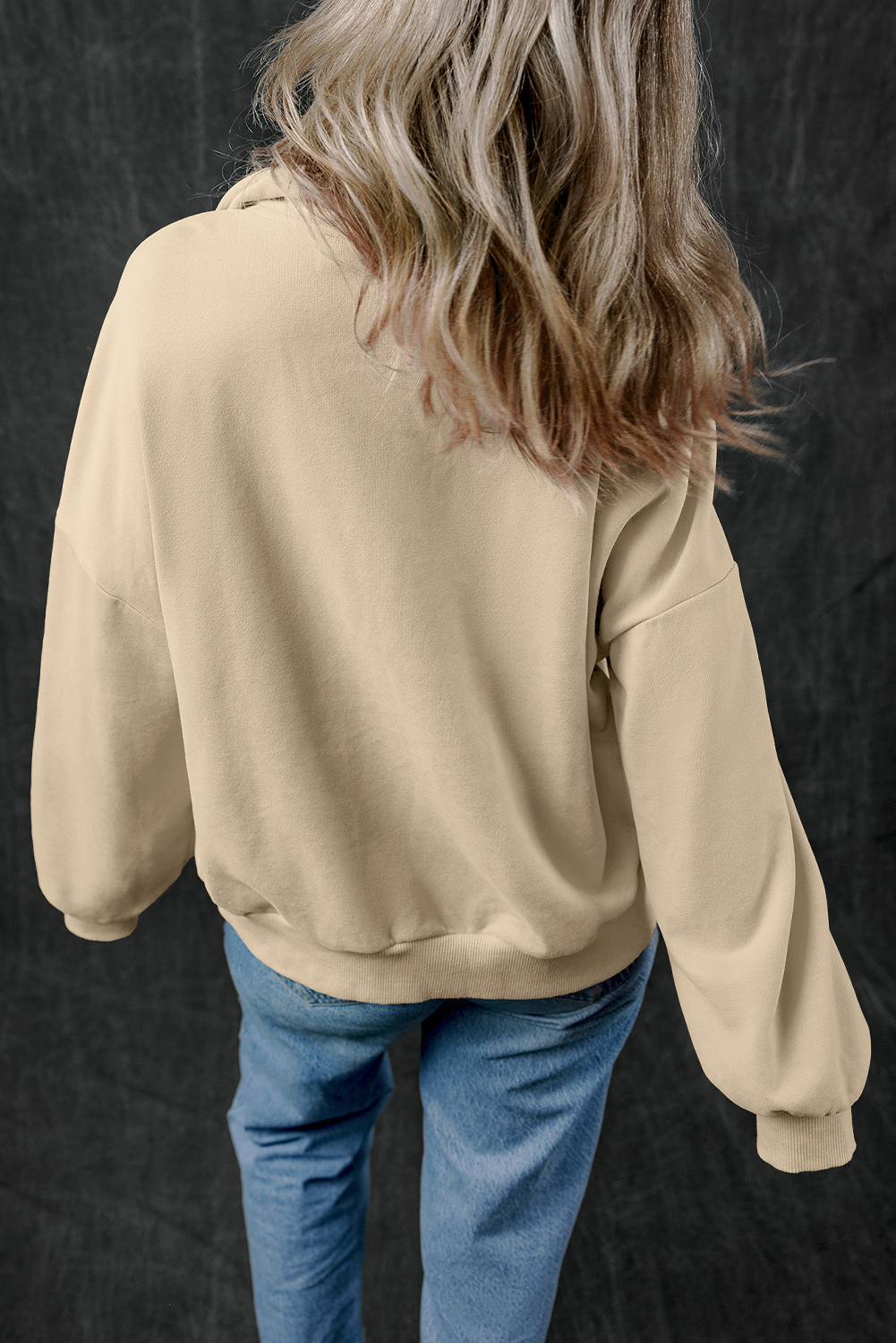 Bonbon Zip-up Stand Neck Kangaroo Pocket Sweatshirt - loveforevers