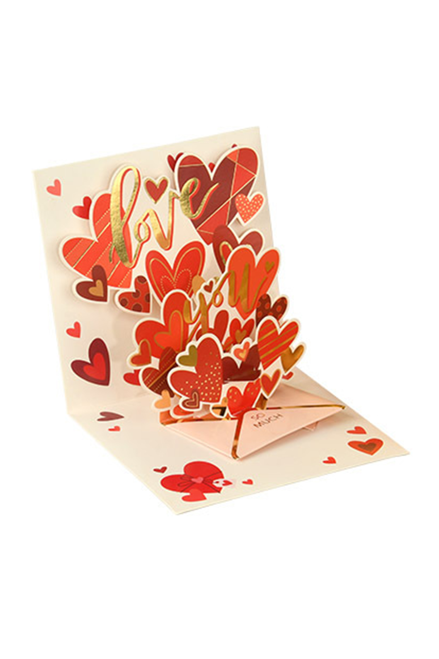 Fiery Red Love You Valentines Day Pop Card - loveforevers