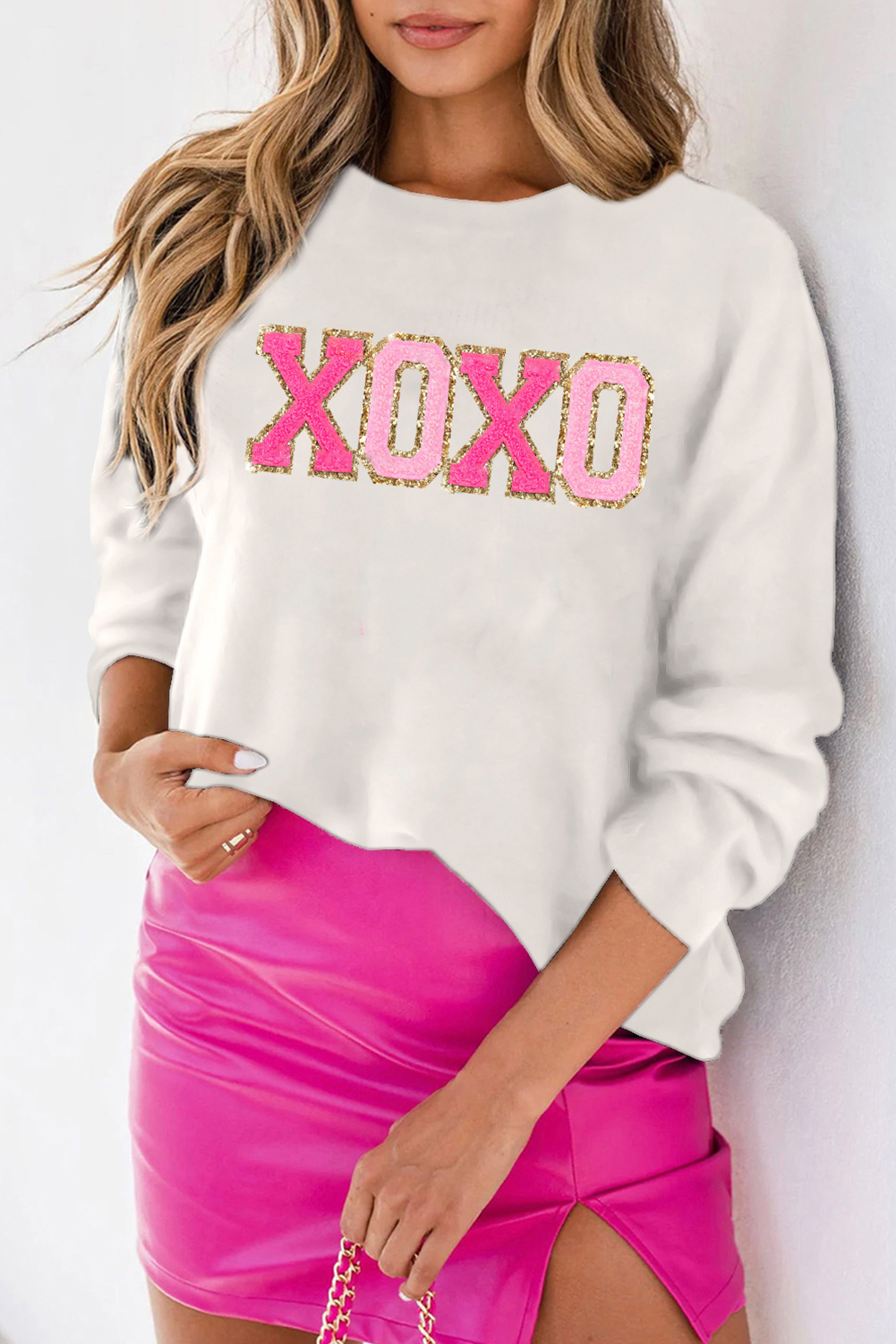 White Merry & Bright Round Neck Casual Sweater - loveforevers