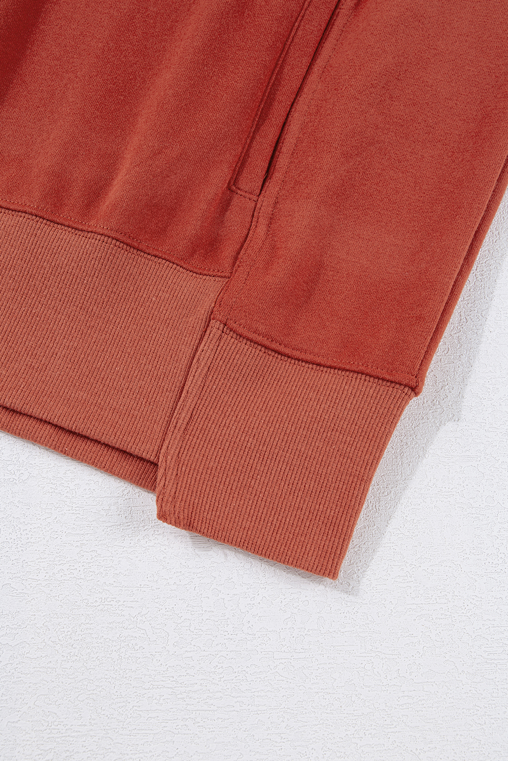 Red Clay Drop Shoulder Pocketed Baggy Drawstring Hoodie - loveforevers