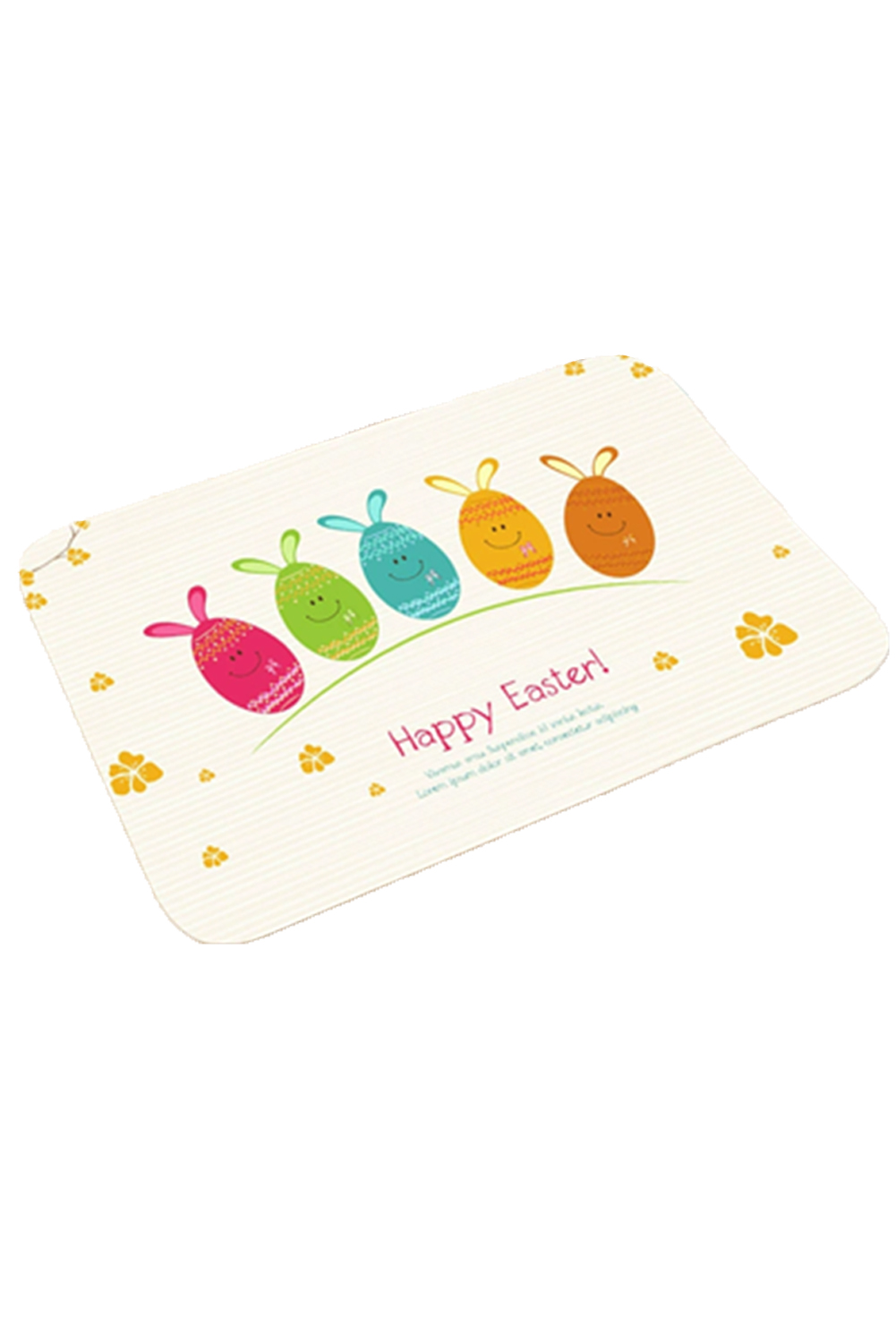 White Happy Easter Day Entrance Mat - loveforevers