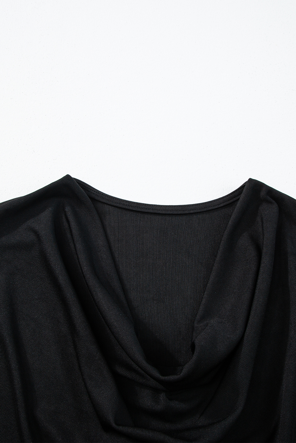 Black Cowl Neck Bat Sleeve T Shirt - loveforevers
