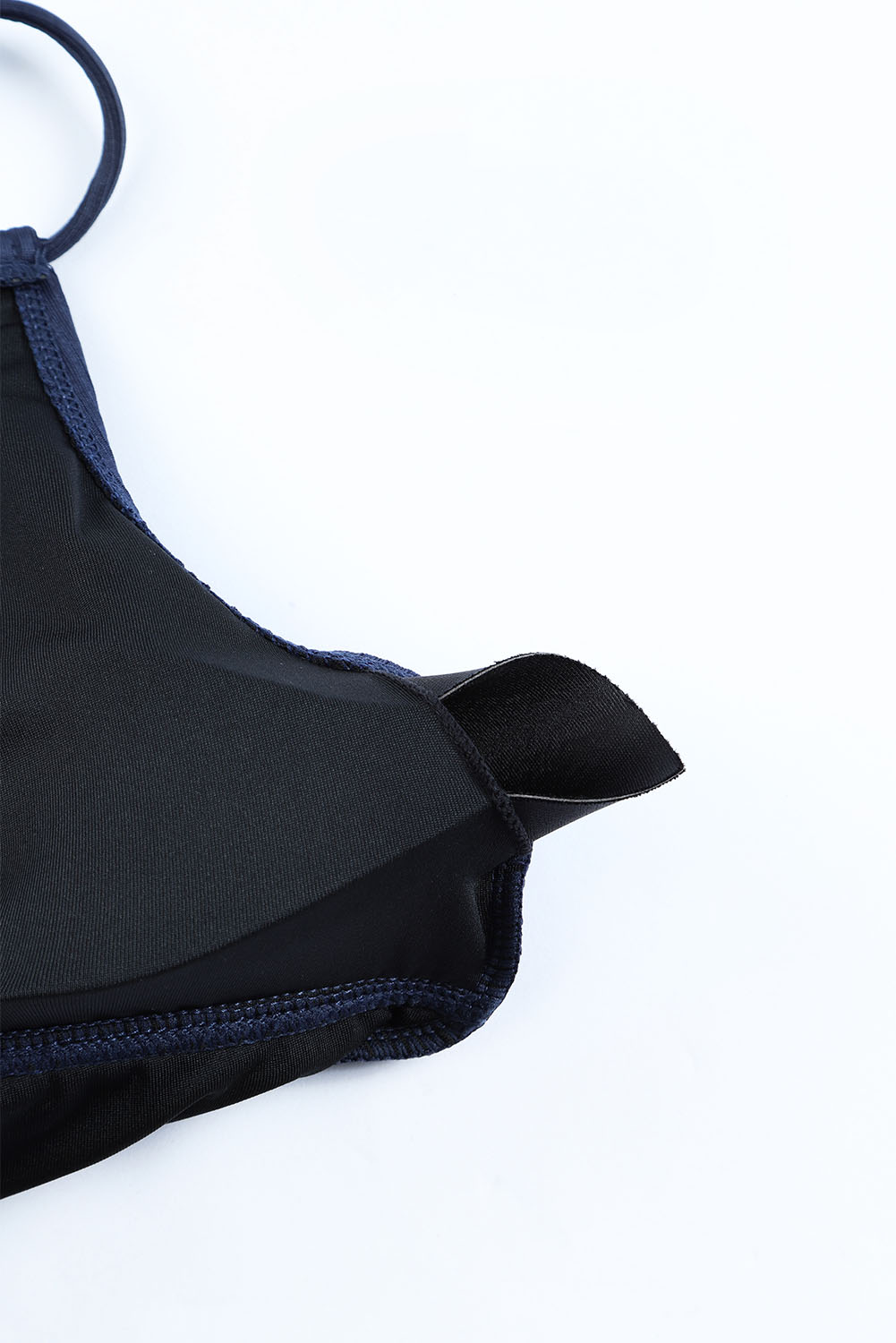 Blue Adjustable Straps Ribbed Knit One Piece Swimsuit - loveforevers
