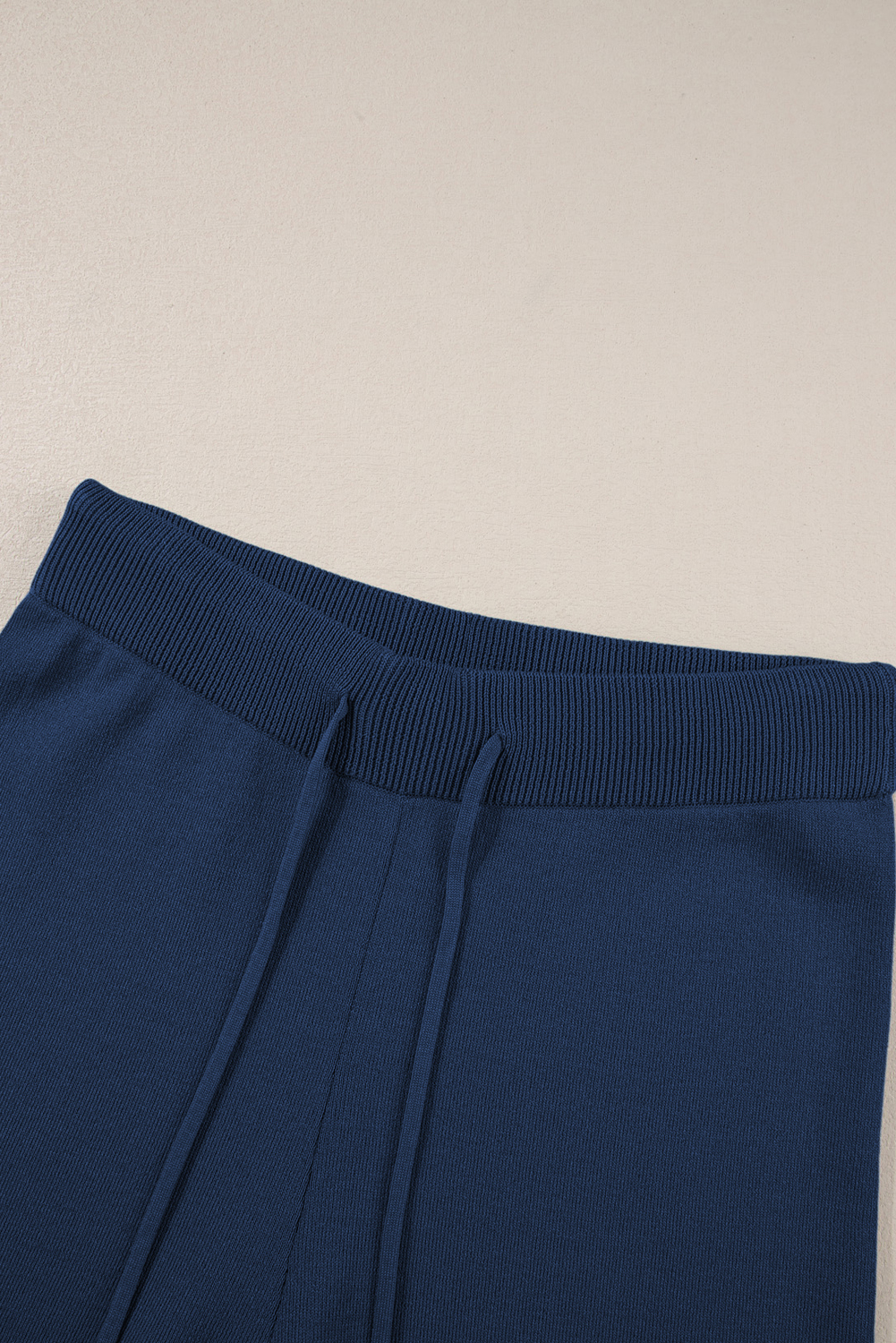 Blackish Green Contrast Trim Half Sleeve Top Drawstring Pants Loose 2pcs Sweater Suit - loveforevers
