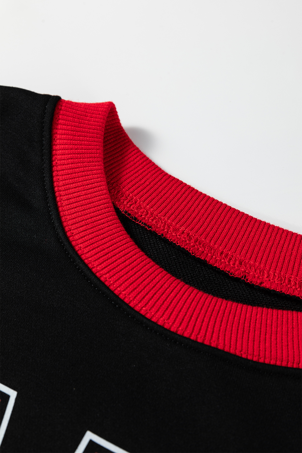 Black GAME DAY Letter Graphic Varsity Striped Detail Baggy Sweatshirt - loveforevers