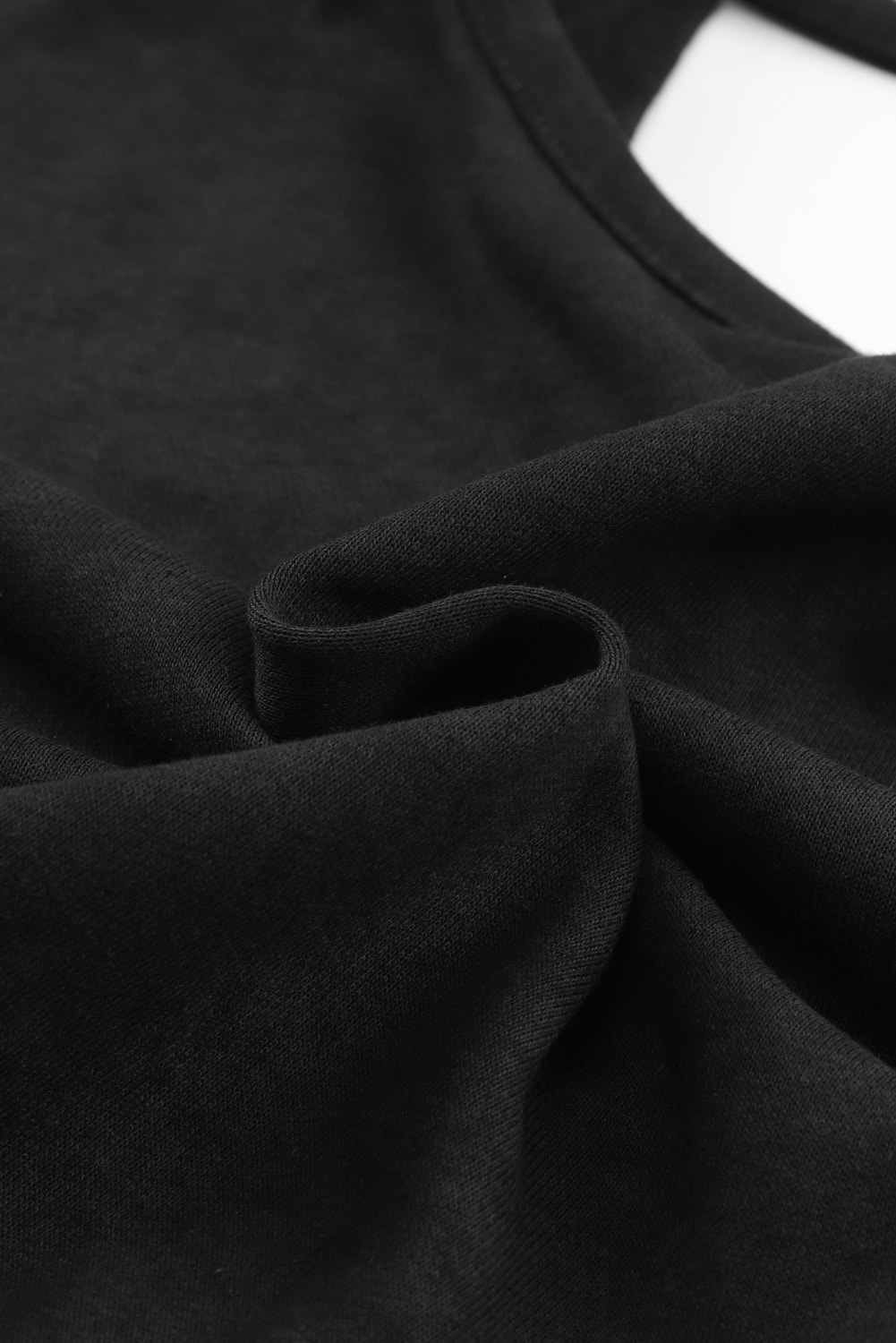 Black Acid Wash V-shape Open Back Sweatshirt - loveforevers