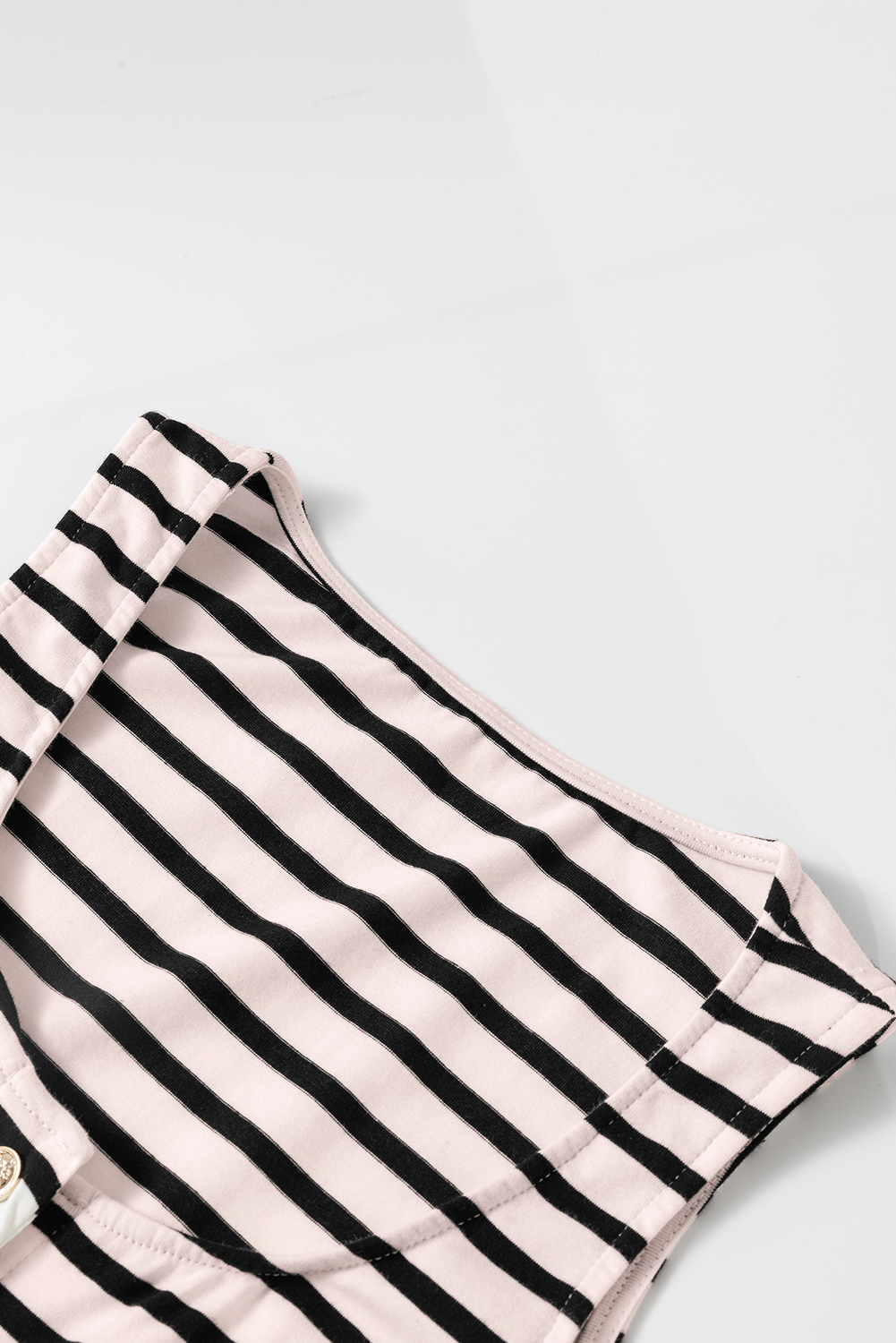 White Striped Print Sleeveless Buttoned Maxi Dress - loveforevers
