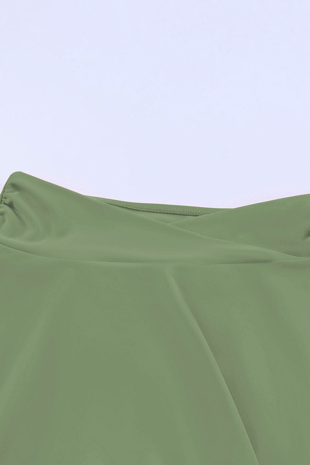 Green Criss Cross Waist Flared Swim Skirt - loveforevers