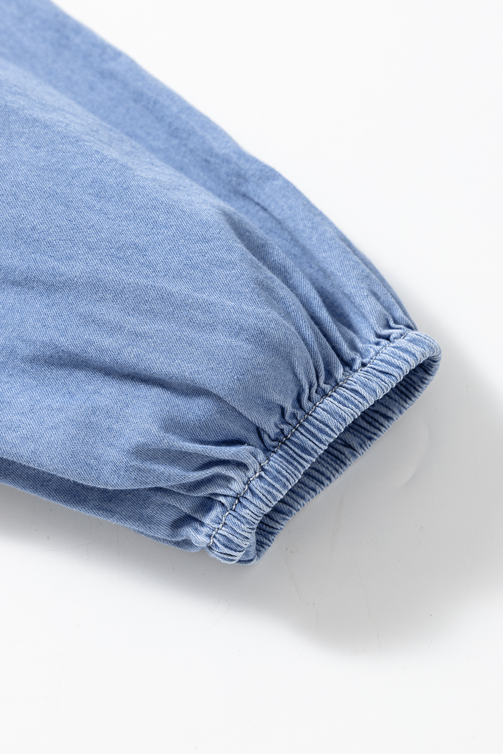 Myosotis Chambray Deep V Neck Bracelet Sleeve Maxi Dress - loveforevers