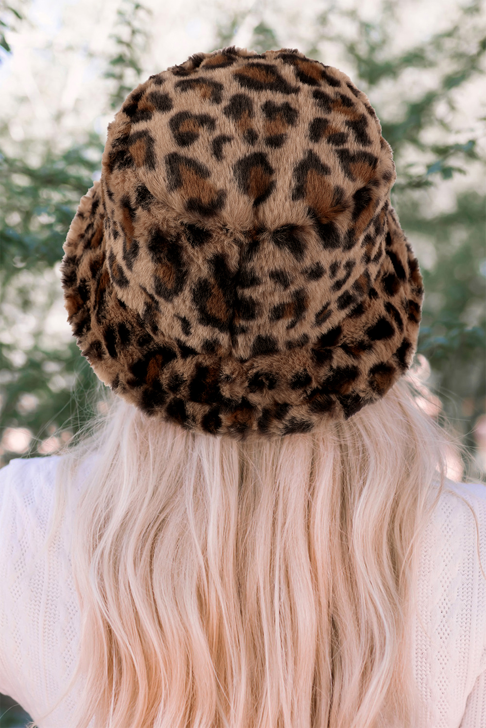 Thai Curry Leopard Plush Wide Brim Winter Fishman Hat - loveforevers