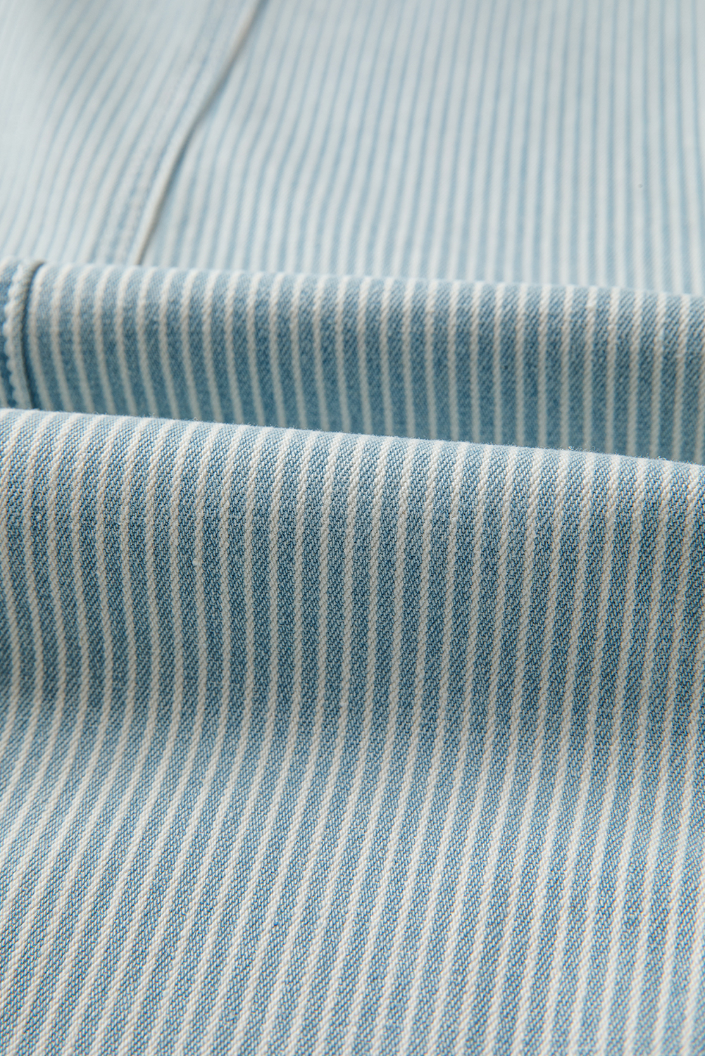 Sky Blue Stripe Mid Rise Drawstring Waist Jeans - loveforevers